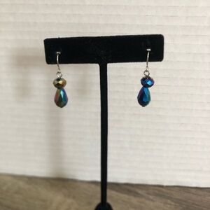 Vtg Iridescent Drop Earrings